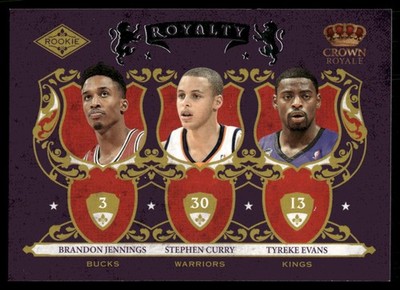 2009-10 Crown Royale #1 Brandon Jennings Stephen Curry Tyreke Evans Rookie RC*