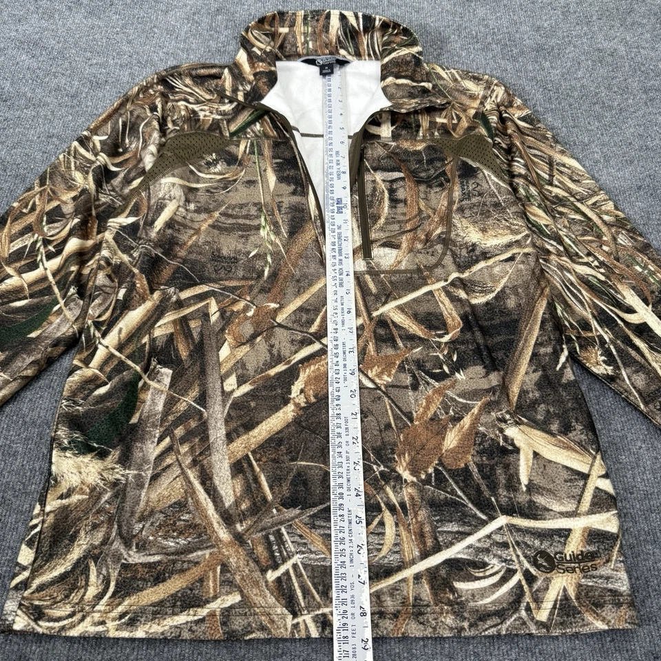 Gander Mountain Guide Series Shirt Men Medium Camo Real Tree Max 5 1/4 Zip Hunt - Image 4 of 4