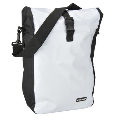 FISCHER Gepäckträgertasche Kurier Tasche 18 Liter Fahrradtasche wasserfest weiß