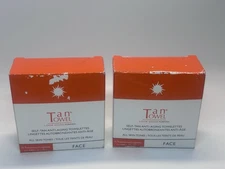 Lot Of (2) TanTowel Face Tan Towelettes - 15 Pack Each New Sealed