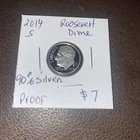 2014 S Roosevelt Dime 90% Silver Proof. $7