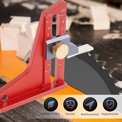 1Pc 0-50mm Adjustable Table Saw Depth Gauge With CNC Laser Scale And Height Lock