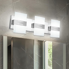 3 Light Modern Bathroom Vanity Light, Chrome LED Vanity Lights for Bathroom