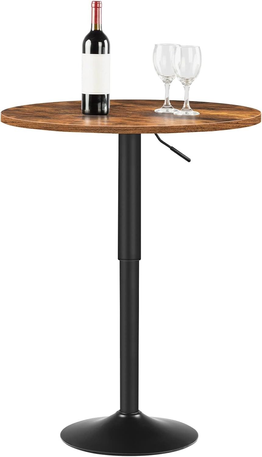 HOOBRO Bar Table Height-Adjustable Pub Table Suitable for Small Space Brown