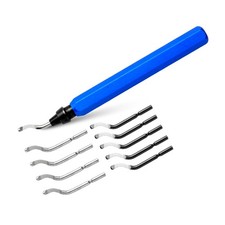 10Pcs High Speed Steel Blade Deburring Tool Set For Metal Aluminum Copper Resin