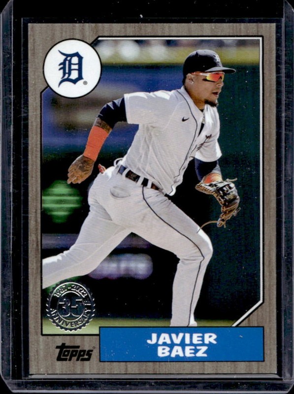 2022 Topps Update Javier Baez 1987 Gold #/75 Tigers