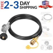 6 Feet Propane Hose with Regulator, 3/8” Female Quick Connect Disconnect x Pr...