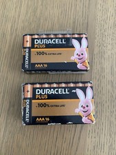 Image of Duracell Plus AAA Alkaline Batteries 2 Packs Of 16 ( 32 Battery Bundle) Exp: 32