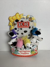 Vintage 1996 Mattel Disney 101 Dalmatians Springtime Puppies Plushies In Box