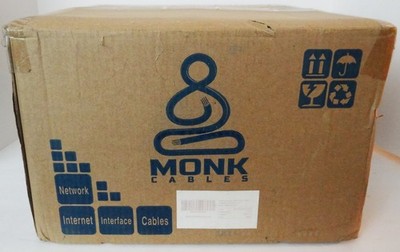 MONK CABLES | CAT6 Plenum Cable 1000ft | UTP, 23AWG, 550MHz I  Sealed Box