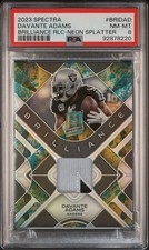 2023 Spectra Davante Adams Brilliance Relic Neon Splatter /8 PSA 8