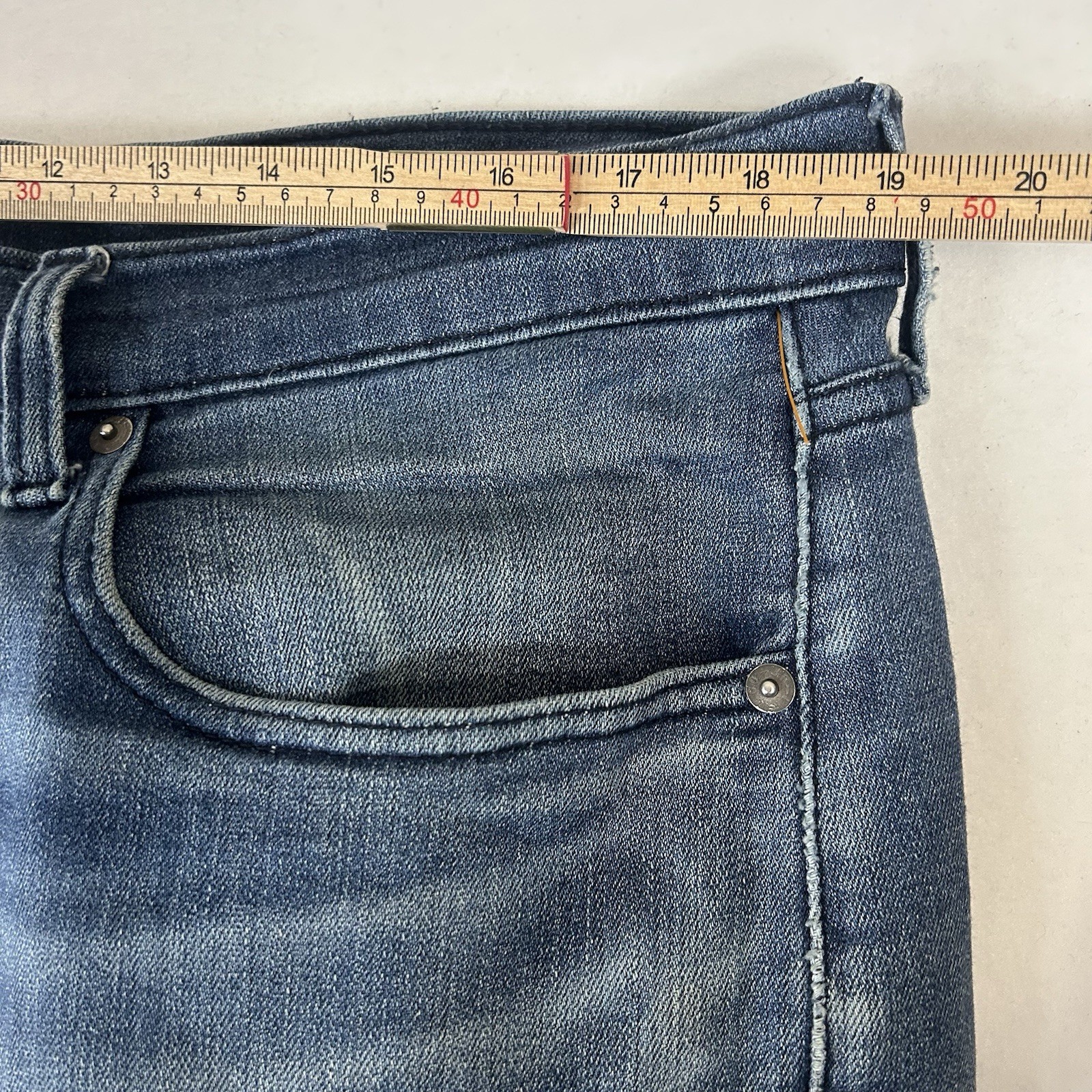 Levi’s Mens 36x32 502 Jeans Blue Taper Fit Leg Stretch Denim Pants
