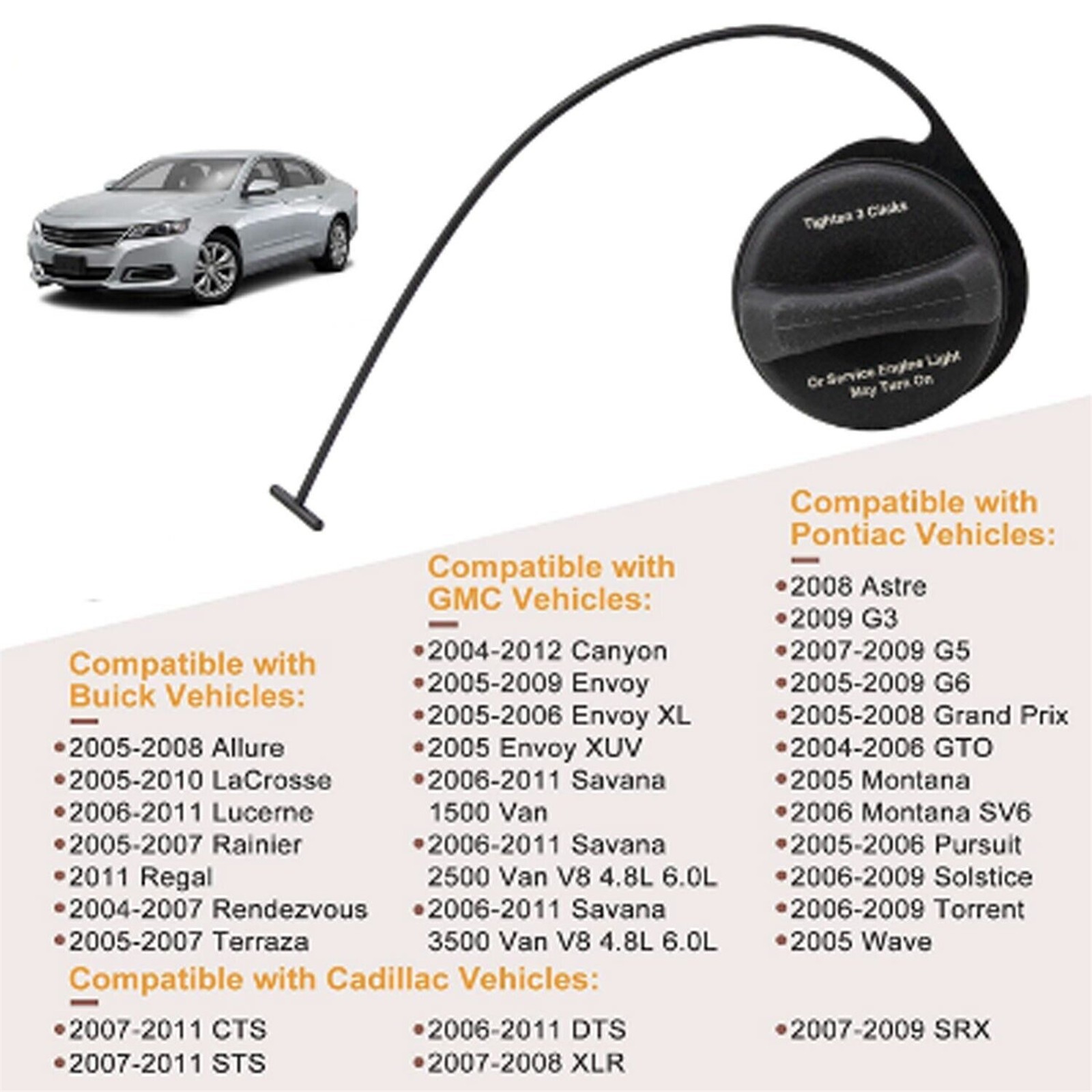 OEM 95995094 Fuel Tank Gas Cap with Tether for Chevy GMC Buick Pontiac New thumbnail 11