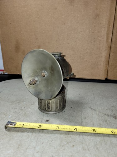 Vintage Justrite Carbide Coal Miners Lamp c.1912 nickel plated for display
