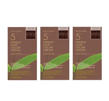 3 x THE FACE SHOP Stylist 5 Minutes Speedy Hair Color Cream, Light Brown