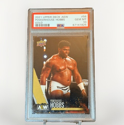 #ad 2021 Upper Deck AEW All Elite Wrestling Gold Powerhouse Hobbs #56 PSA 10 POP 1 $59.99