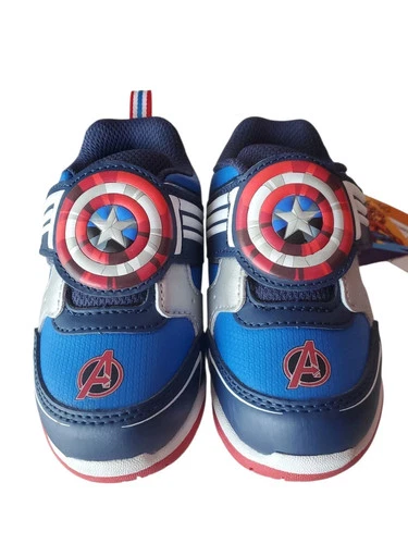 Marvel Avengers Toddler size 7 Boys CAPTAIN AMERICA Light-up Athletic Sneaker - Picture 2 of 17