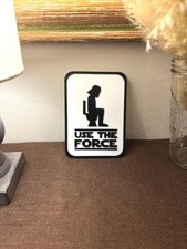 Use the Force Funny Bathroom Sign - Customiza...