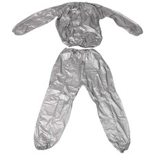 Heavy Duty Fitness Weight Loss Sweat Sauna Suit Exercise Gym -Rip Silver7598