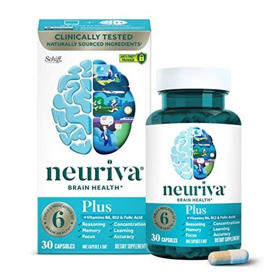 NEURIVA Plus Brain Supplement für Gedächtnis und Fokus 30 Kapseln