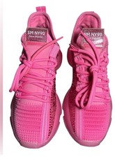 Steve Madden MAXIMA Textile Lace UpBoyfriend Sneakers Sz 6 Hot Pink