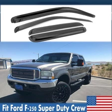 For Ford F250 Super Duty Crew Cab 1999-2016 Window Visor Rain Guard Vent Cptnlsq