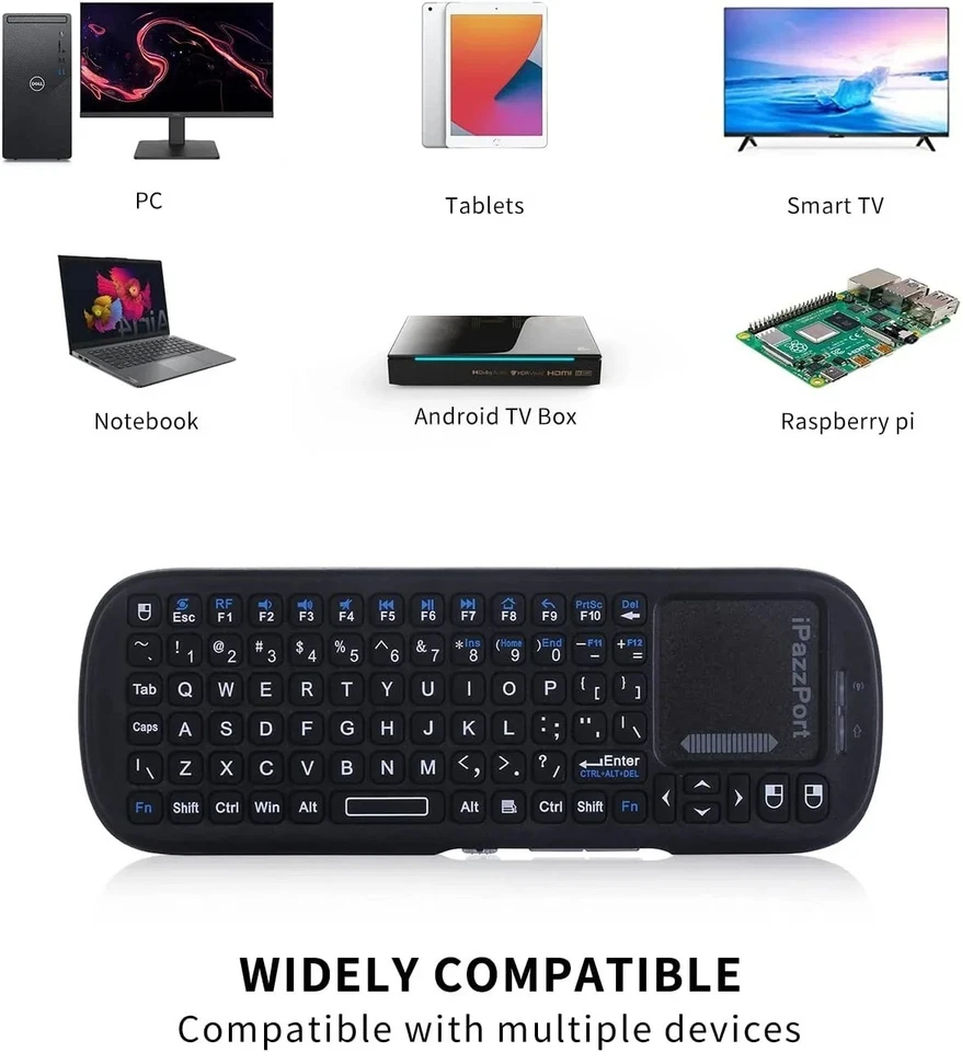 Mini Bluetooth＆ 2.4GHz Wireless Keyboard with Touchpad Mouse UK STOCK - Image 4 of 4