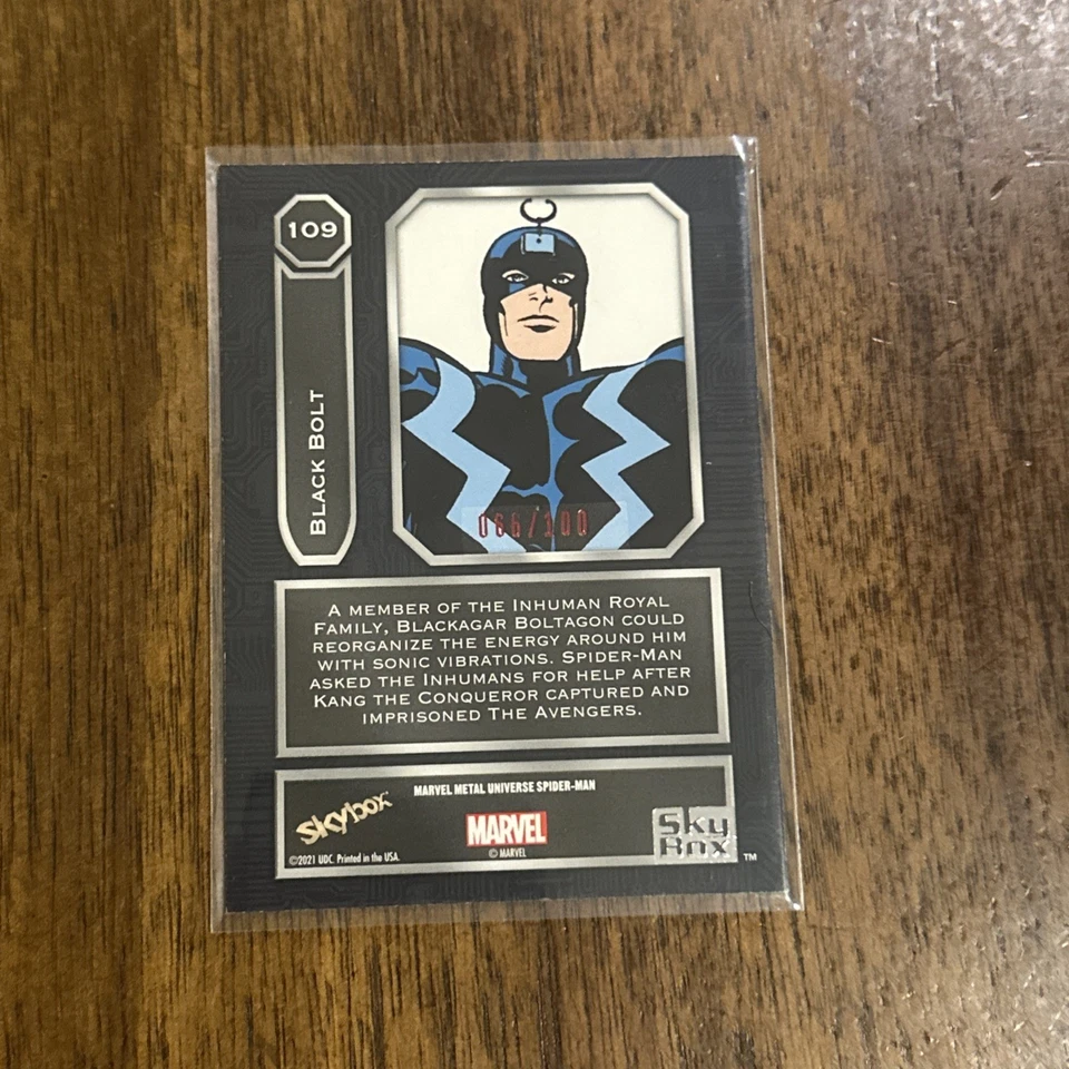 2022 Marvel Metal Universe S-M BLACK BOLT #109 RED PMG 80/100 PSA 7 High Series - Image 2 of 3