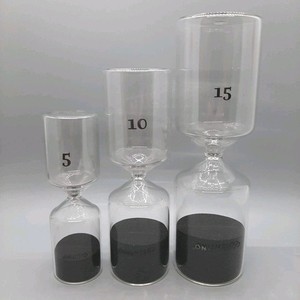 Cosentino Sand Timer 15 Minutes, 10 Minutes, 5 Minutes, Black Sand Hourglass