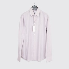 Armani Collezioni Dress Shirt Size 17 L 43cm Light Blue Orange Check Cotton