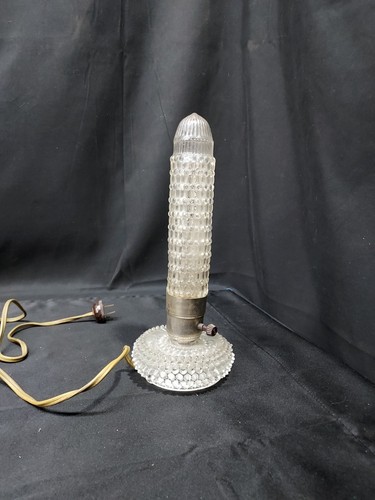 1930s 40s ART DECO Glass Bullet Skyscraper Boudoir Bedroom Lamp Rocket Globe - Picture 1 of 12