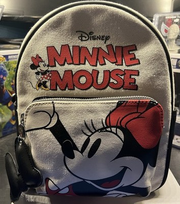 Disney x Primark Minnie Mouse Canvas Backpack NWT Black White