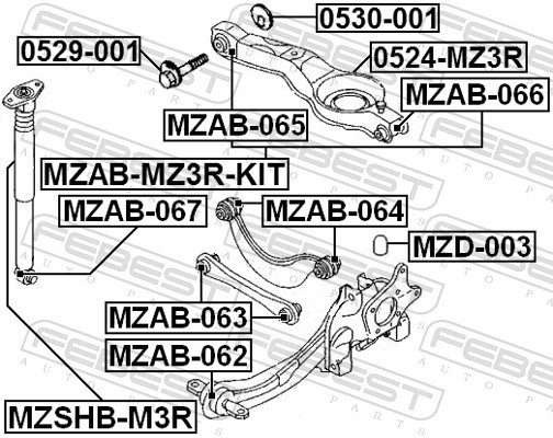Fits FEBEST MZAB-063 REAR TIE ROD SILENTBLOCK MAZDA 3 BK 2003-2006 EU ⭐UK Stock⭐