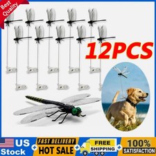 12 Fake Dragonfly Clips Clip on Dragonfly for Outdoors 3D Dragonfly Garden Decor