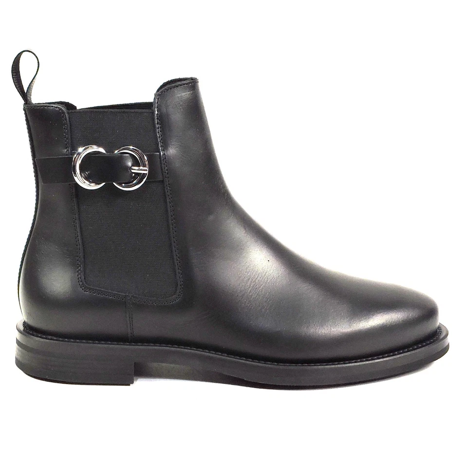 MUJER 🇮🇹 BOTINES DE MUJER NEGROS CUERO SUAVE CONFORT INVIERNO MODA CHELSEA Foto 4 de 4