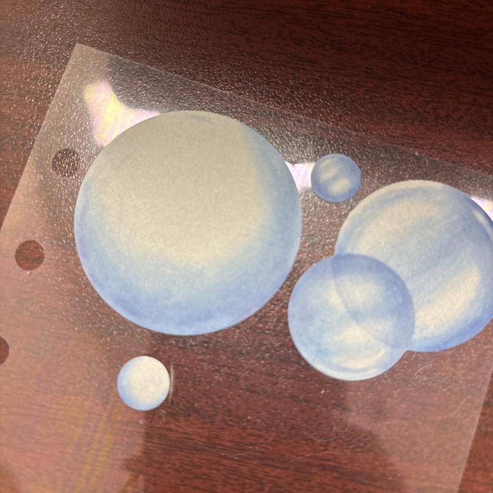 Pegatinas Burbujas Stickopotomus Azul y Blanco Mate Efecto Acuarela  Foto 2 de 4