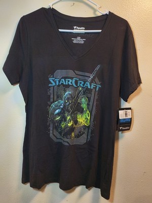 Starcraft Nintendo 64 2000 promo T VTG W Sz L v-neck Y2K Fanatics x Blizzard NEW