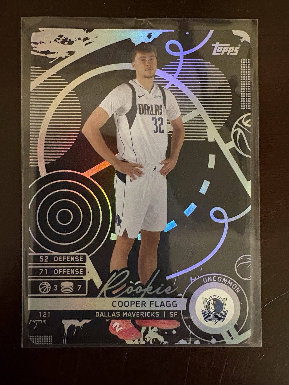 2025-26 Topps Match Attax Cooper Flagg Uncommon Black Rookie RC #121 Mavericks