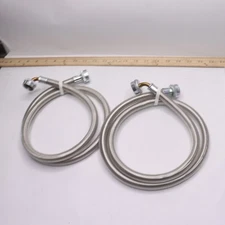 (2-Pk) General Electric Universal Stainless Steel Washer Hose Silver 4'