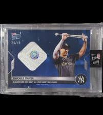 2022 Topps Now All-Star MVP GIANCARLO STANTON Game Used Base Relic 24/49 Blue