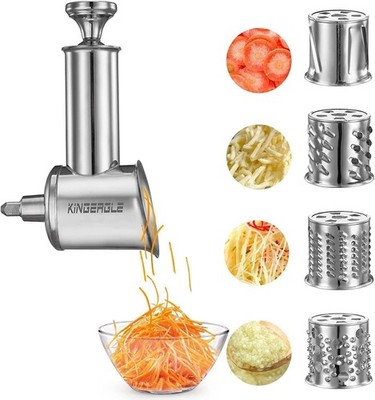 Stainless Steel Slicer Shredder Attachment for KitchenAid Mixer, Cheese Grate...