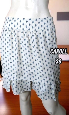 Caroll Taille 38 Neuf jupe doublée gris très clair bleu soie mélangé - Photo 1/3