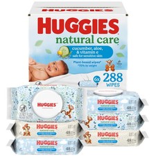 Huggies Natural Care Baby Wipes Cucumber Aloe Vitamin E Scented 288 Wipes 6-Pack