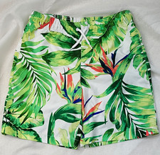 The Children's Place Boys Swim Trunks Size 16 Green Tropical Drawstring Lined