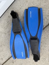 Blue Black Mares Plana Avantitre Fins 11- 12 Scuba Dive Full Foot Flippers