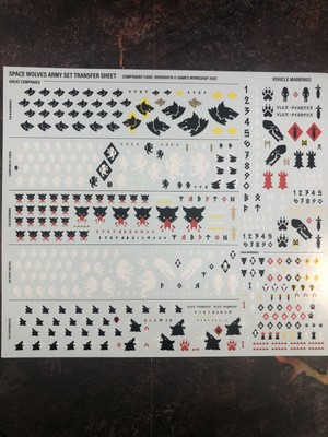 Warhammer 40k Space marines Space Wolves Armyset transfersheet 2025 decals