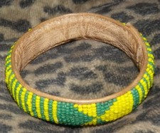 African Leather beaded bracelet