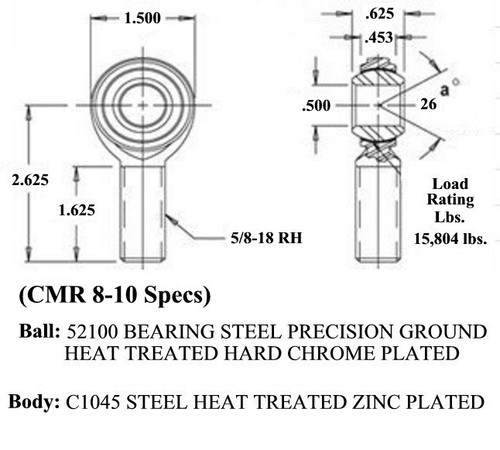 ECONOMY 4 LINK KIT 1/2 x 5/8-18 HEIM JOINTS 1/2 STEEL CONE SPACERS - Picture 2 of 6