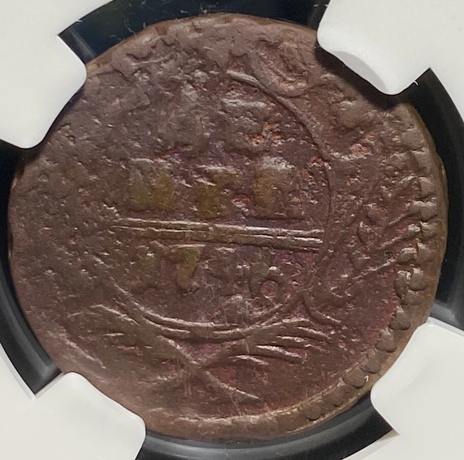 RUSSIA Elizabeth Empress 1746 AD, HUGE RARE Copper Denga Coin 1741-1762, NGC VF - Image 2 of 4