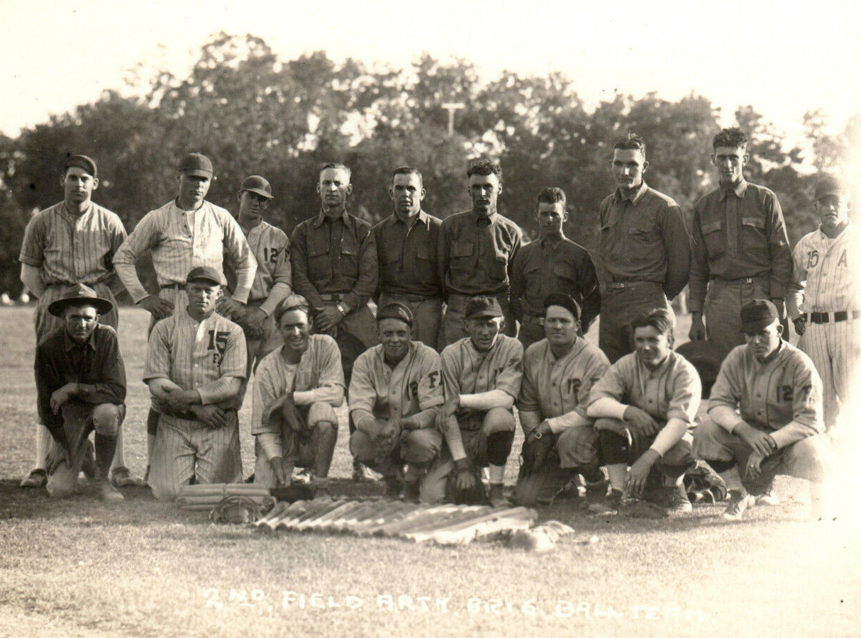 WWI Era Army 2nd Division Baseball Team Field Artillery Photograph